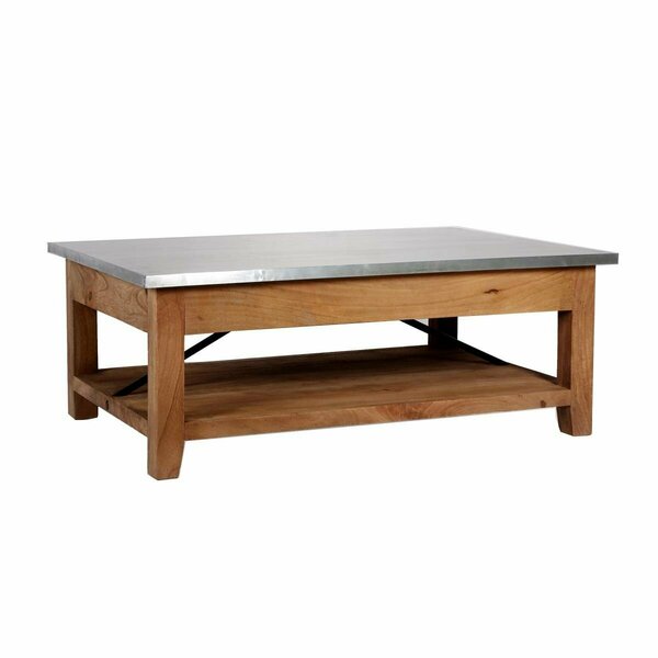 Kd Cama De Bebe 48 in. Millwork Wood & Zinc Metal Coffee Table with Shelf KD3232838